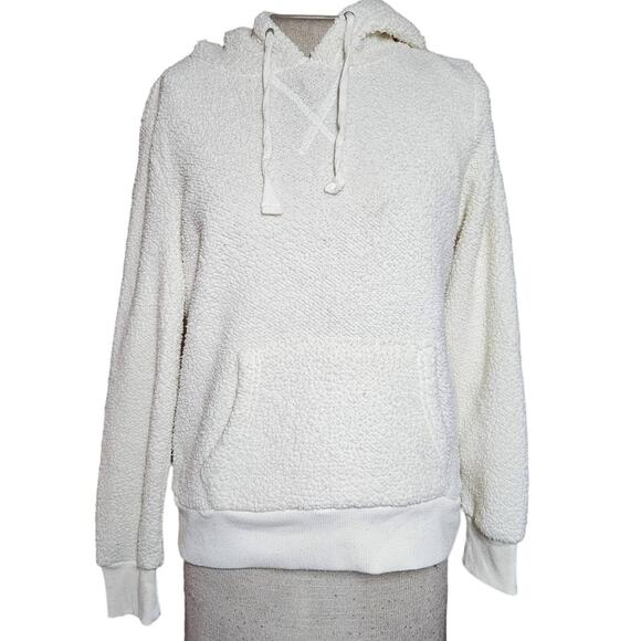 Cream Fleece Hoodie Size Small - Picture 1 of 4